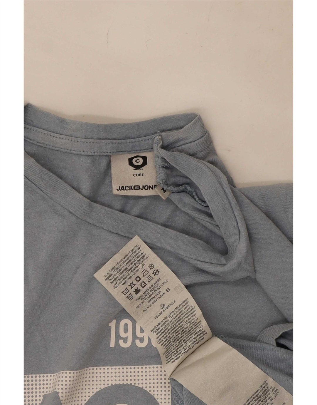 Jack & Jones Herre grafisk T-shirt Top Medium Blue Bomuld