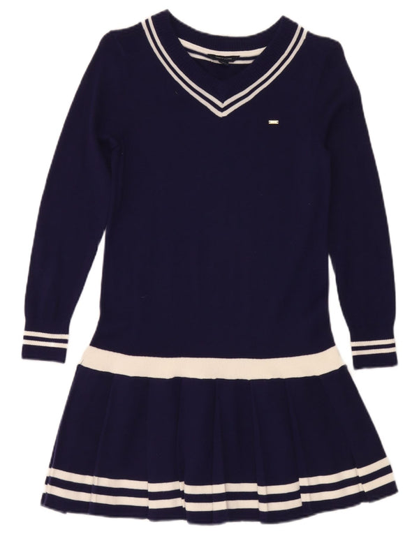 Tommy Hilfiger Pige Jumper Kjole 8-9 år Medium Navy Blue Colourblock