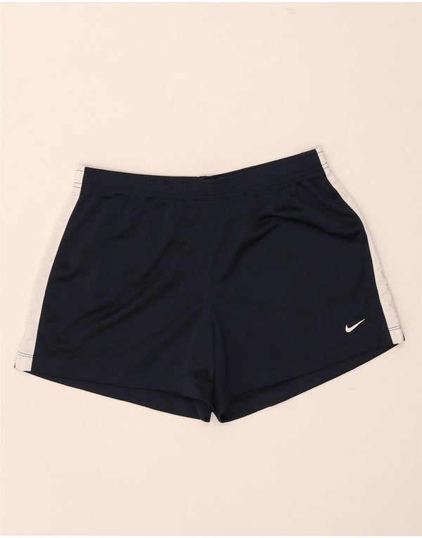 Nike sportsshorts til kvinder US 12/14 Large Navy Blue Colourblock Polyester