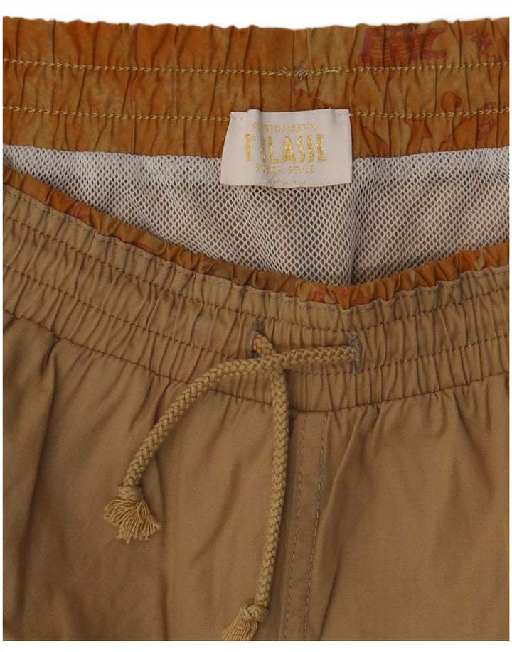ALVIERO MARTINI Badeshorts med abstrakt mønster til mænd Medium Beige