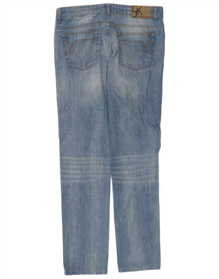 CALVIN KLEIN Straight jeans til mænd W32 L32 Blå bomuld