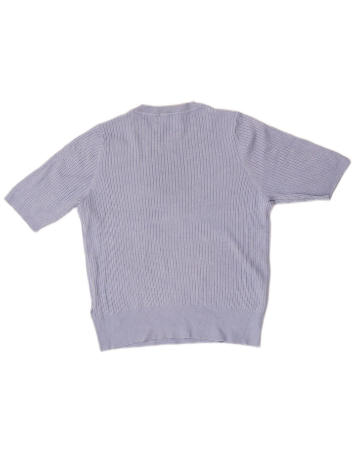 Marks & Spencer Dame sweater med rund hals DK 14 Stor blå viskose