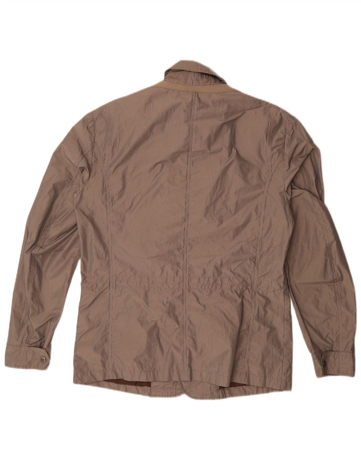 Geox Herre Respira Utility Jacket UK 40 Large Brown Pinstripe Polyester
