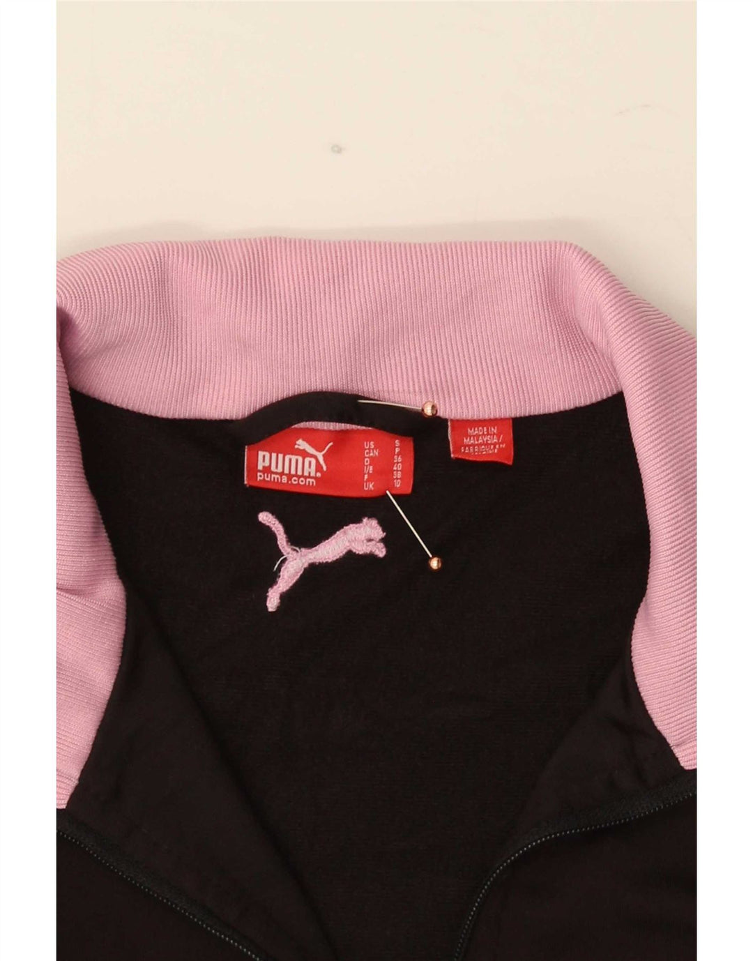 Puma træningsdragt topjakke til kvinder UK 10 Small Black Colourblock