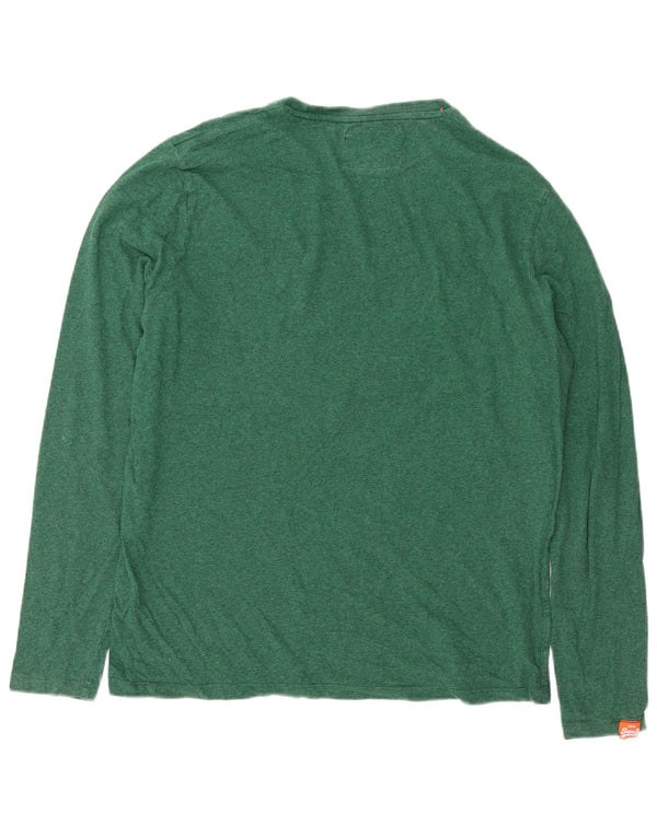 Superdry Herre Top Langærmet 2XL Grøn Flecked