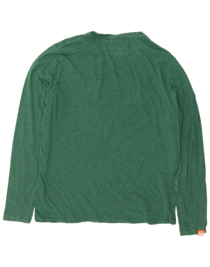 Superdry Herre Top Langærmet 2XL Grøn Flecked