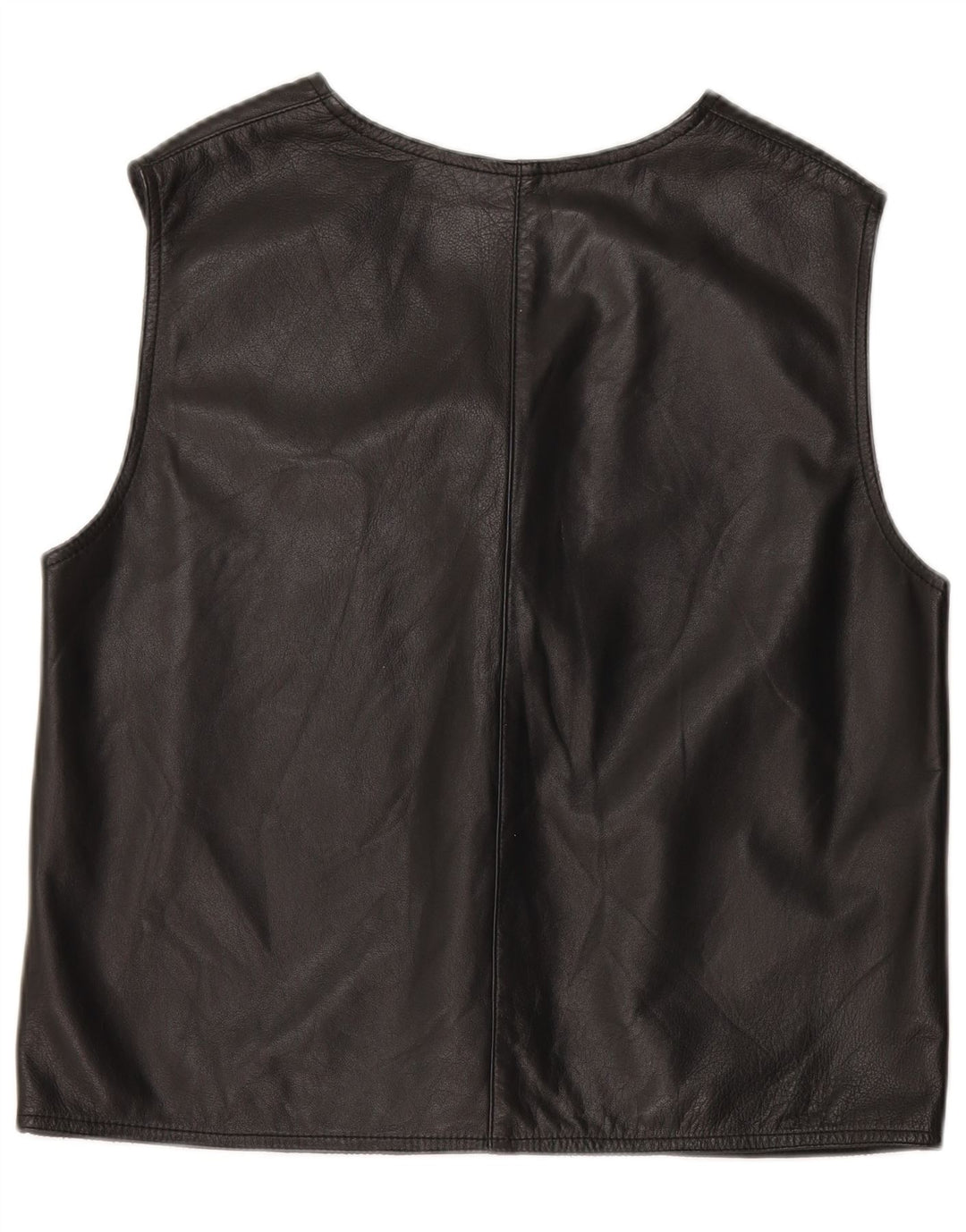 Vintage lædervest til kvinder UK 14 Medium Black