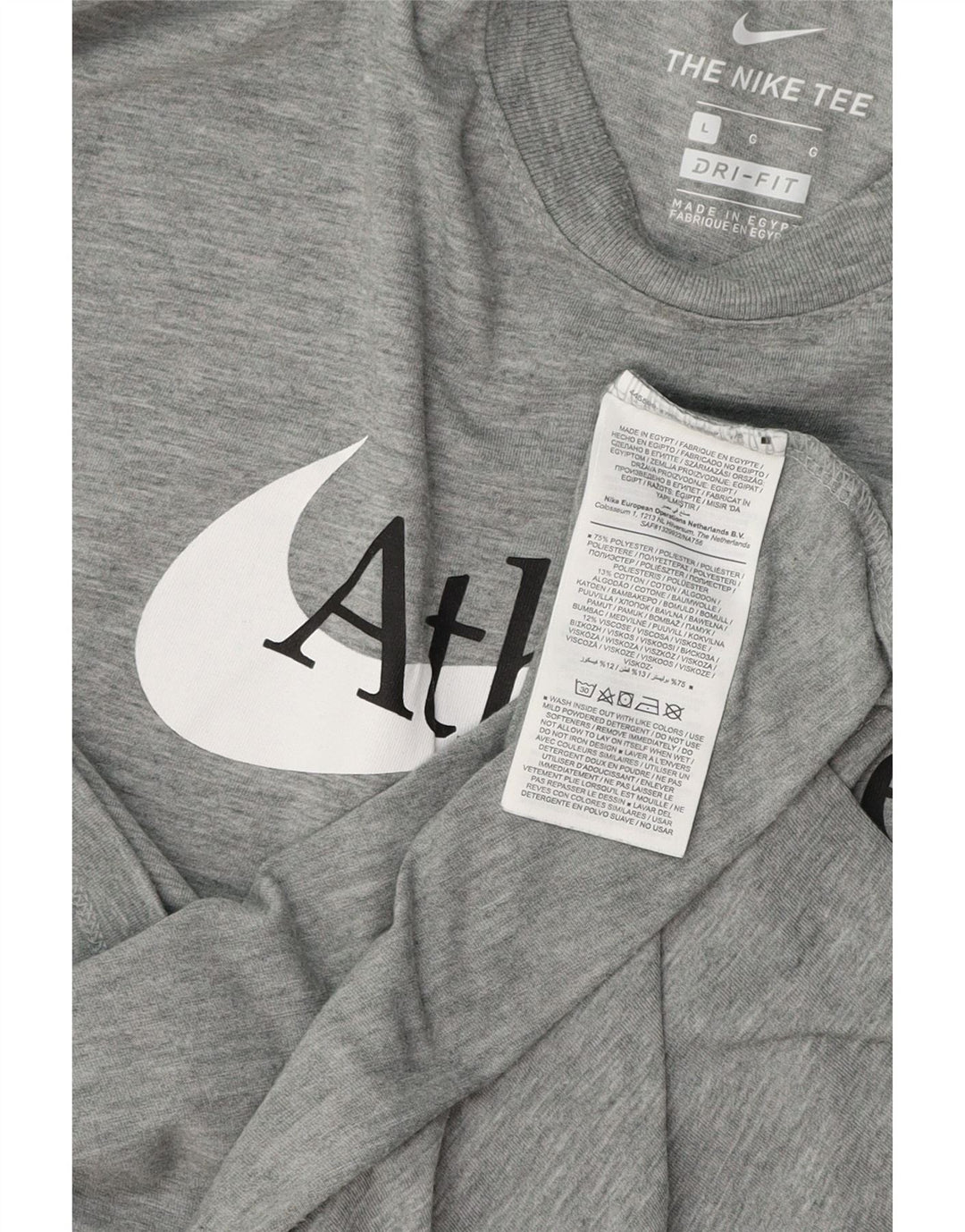 NIKE Herre Dri Fit grafisk T-shirt Top Stor grå polyester