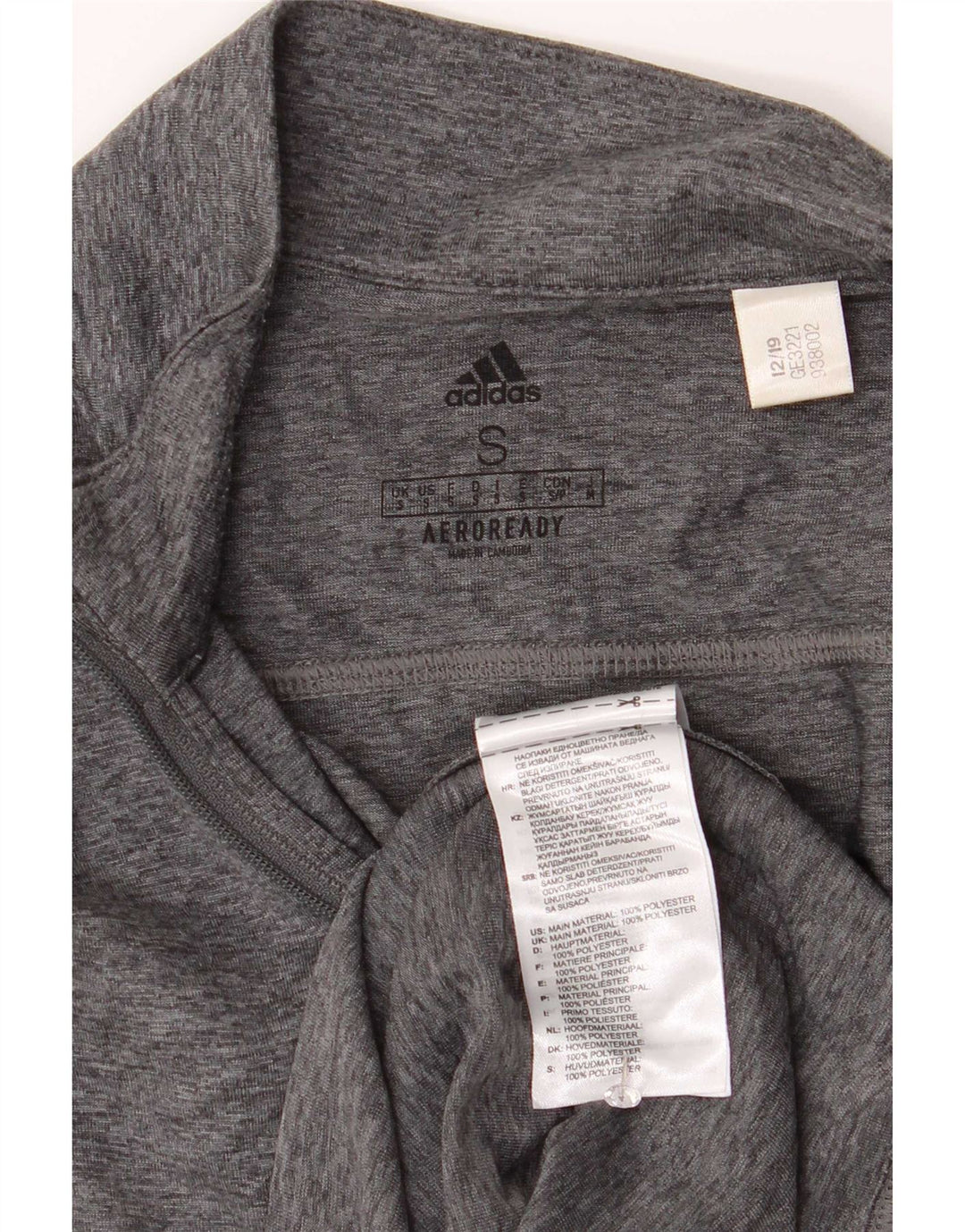 Adidas Herre Aeroready Zip Neck Top Langærmet Lille grå Flecked Polyester