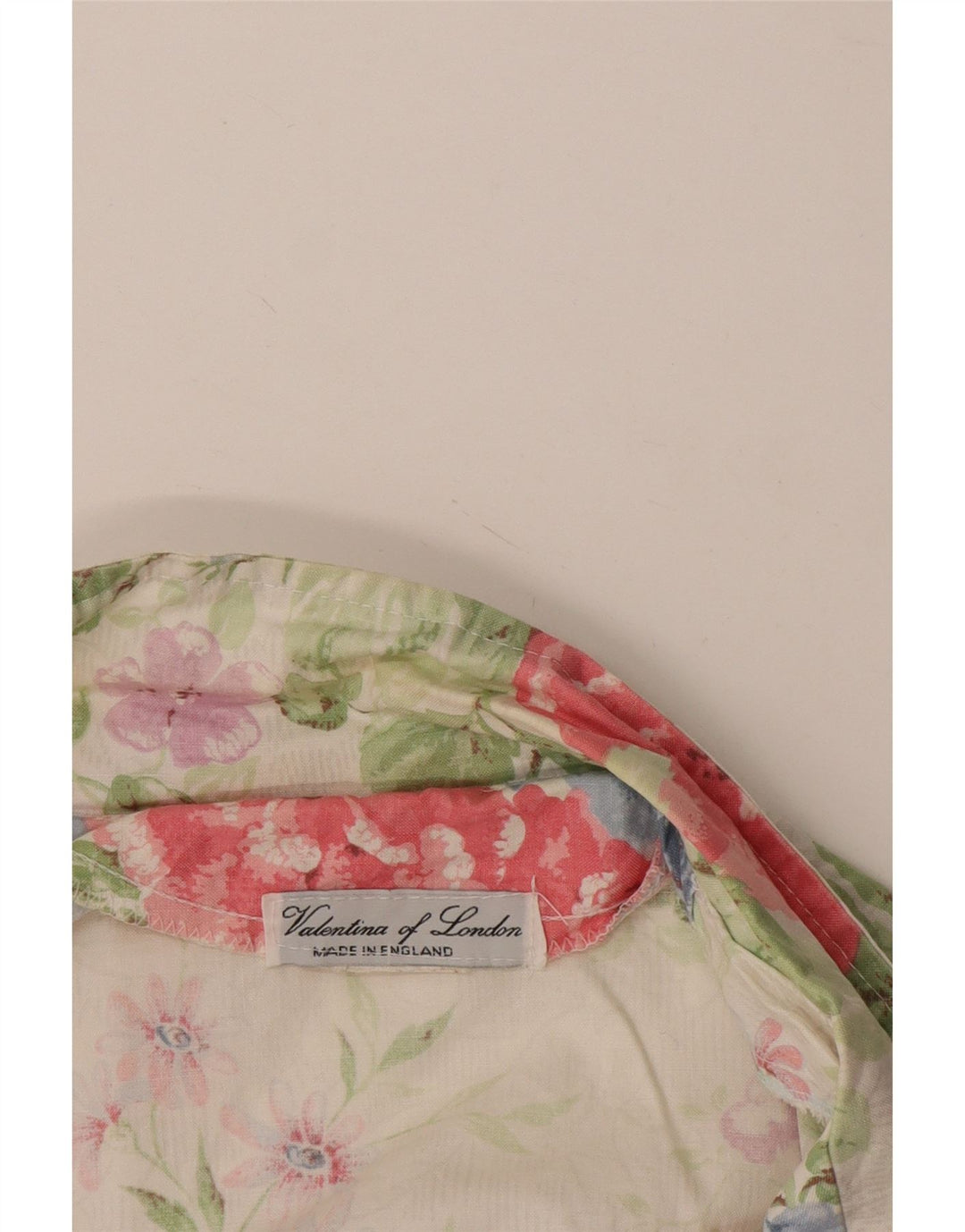 VINTAGE Womens Crop 3/4-ærmet blazerjakke UK 14 Medium White Floral