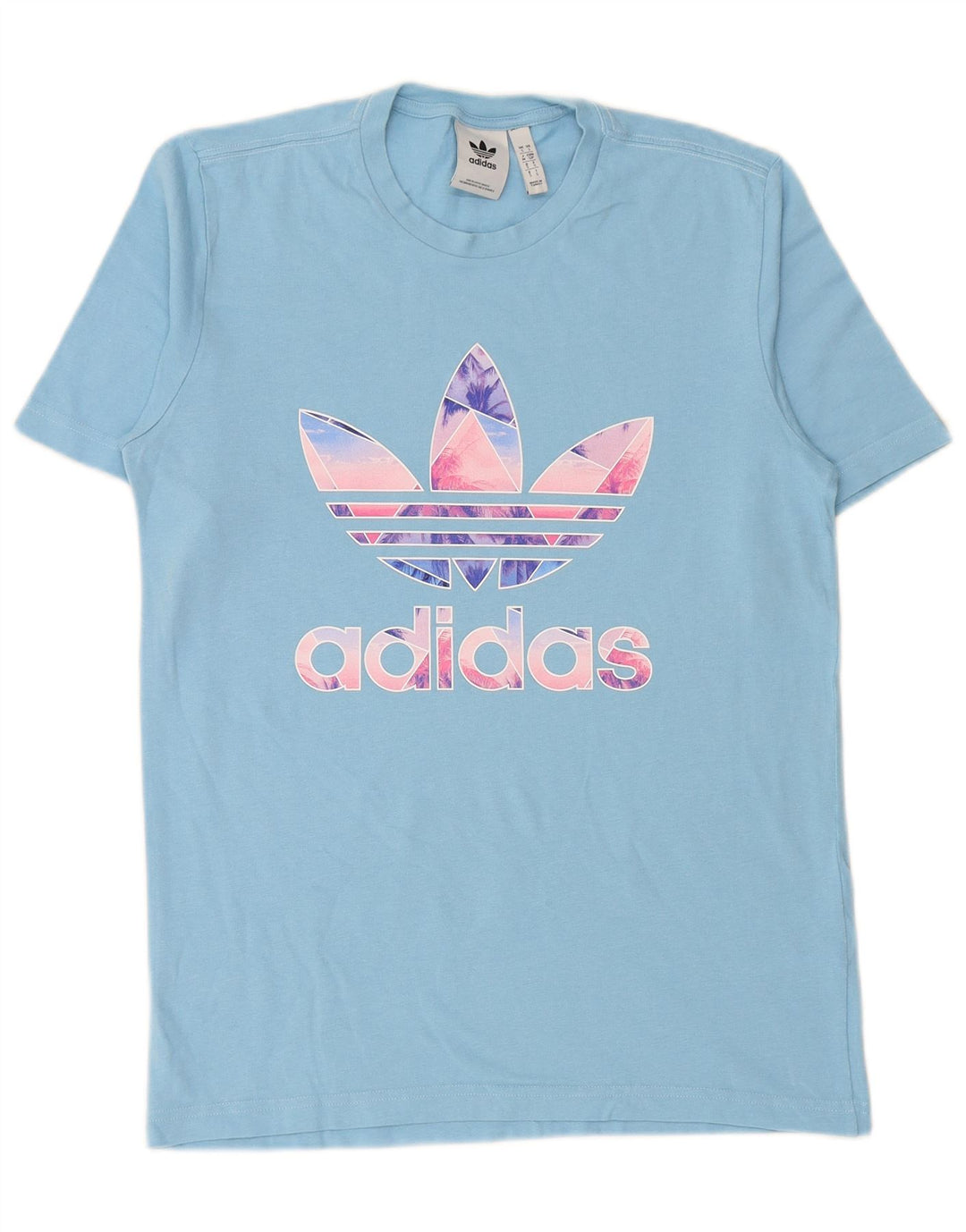 ADIDAS Grafisk T-shirt top til mænd, lille blå bomuld