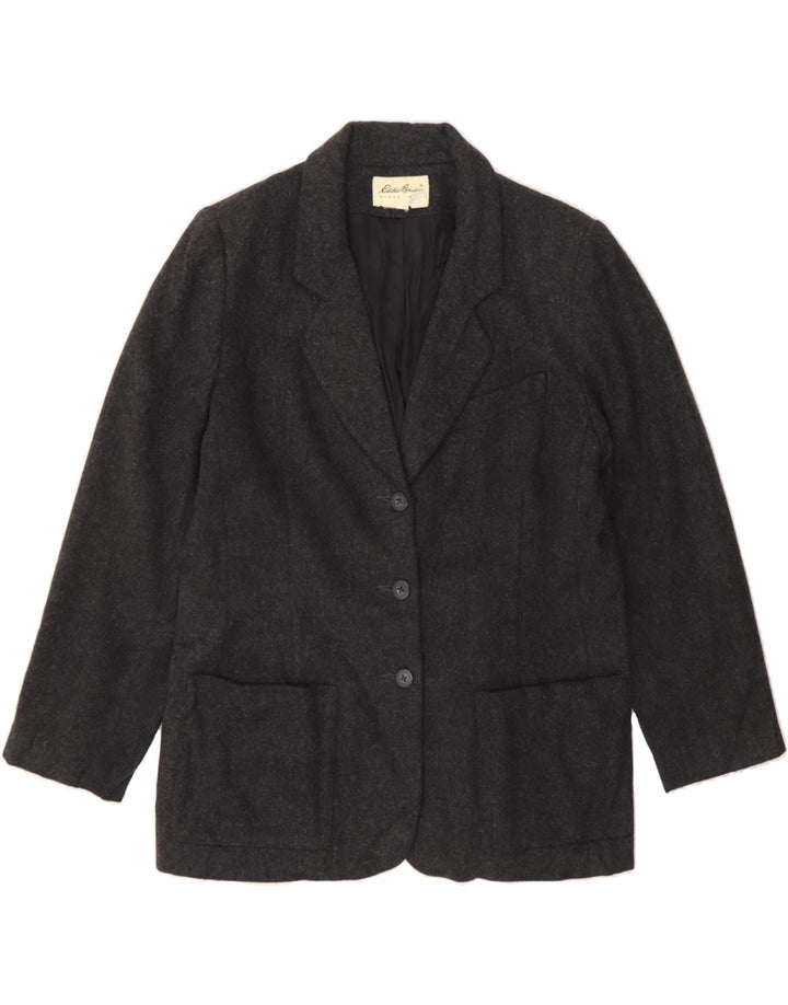 EDDIE BAUER Womens 3 Button Blazer Jacket UK 14 Medium Black Vintage Eddie Bauer and Second-Hand Eddie Bauer from Messina Hembry 
