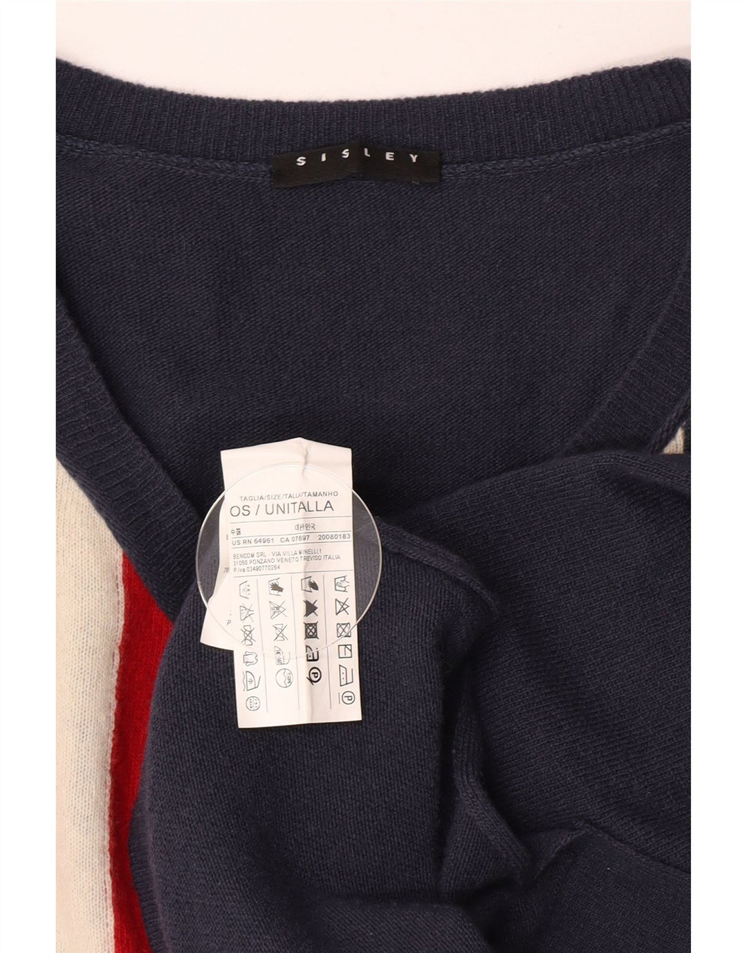 Sisley Womens England Oversized Vest Tank Top One Size Blå Uld