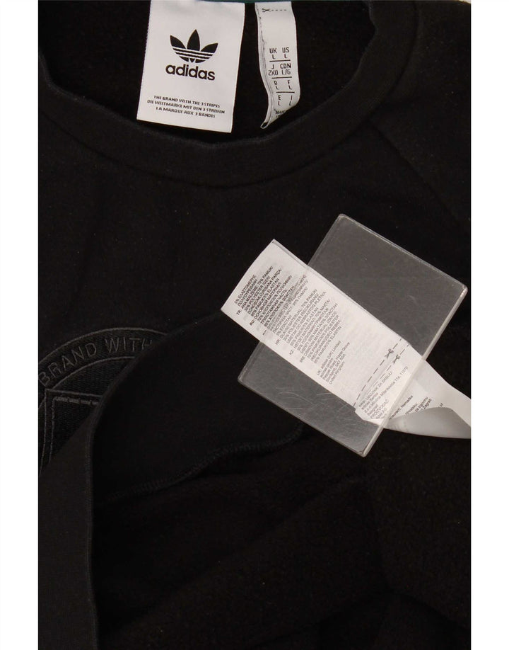 Adidas grafisk sweatshirt til mænd, stor sort bomuld