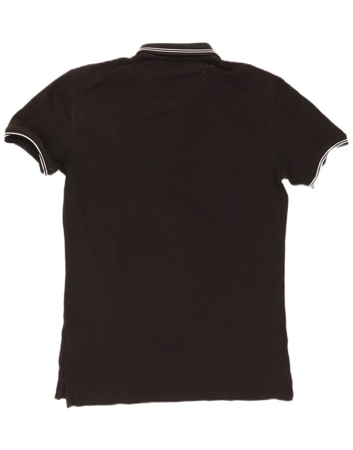 Armani Jeans Poloshirt til mænd Medium sort stribet bomuld
