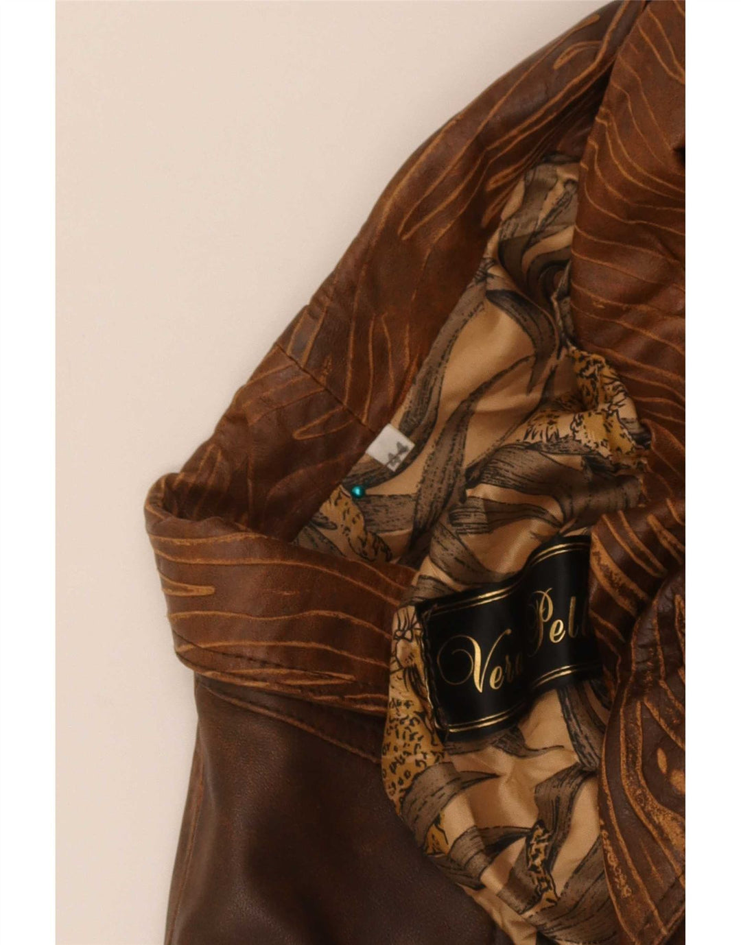 Vintage dame bomber læderjakke IT 44 Medium Brown Tie Dye Biker