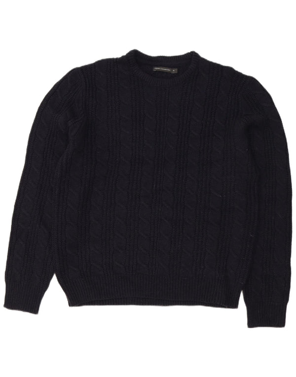 French Connection Mens Boat Neck Jumper Sweater XL Navy Blue Acrylic