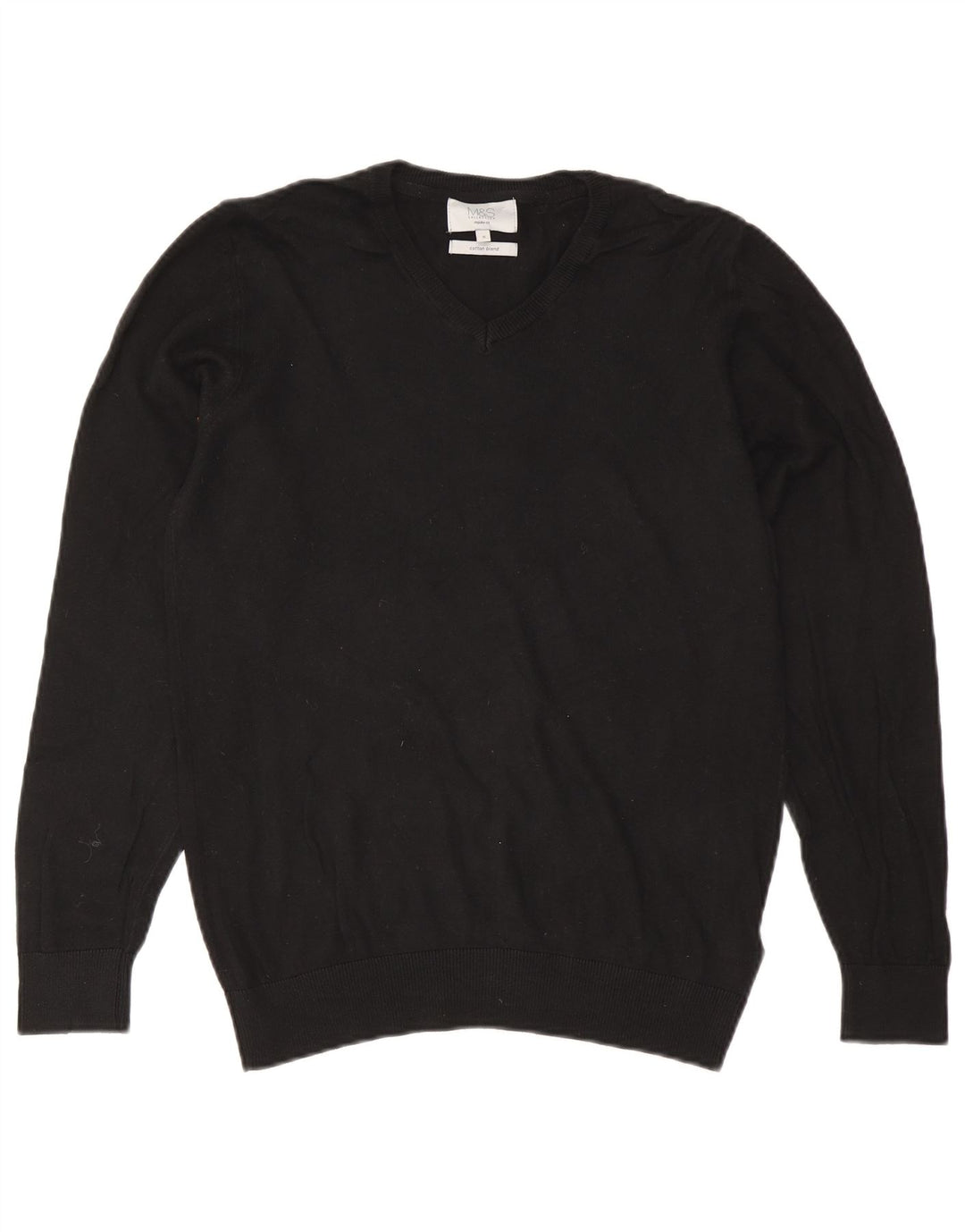 Marks & Spencer Herre Regular Fit V-hals sweater lille sort bomuld