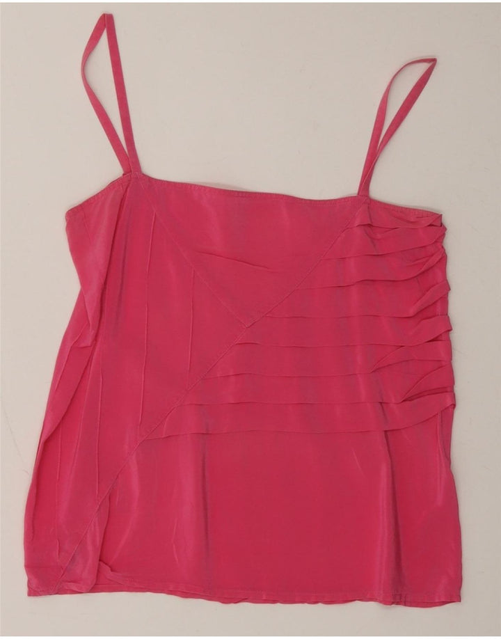 VINTAGE Womens Cami Top UK 12 Medium Pink Vintage Vintage and Second-Hand Vintage from Messina Hembry 