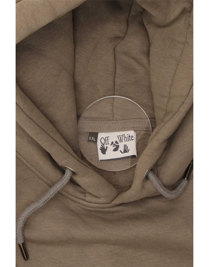 Off-White Grafisk hættetrøje til mænd 2XL Khaki