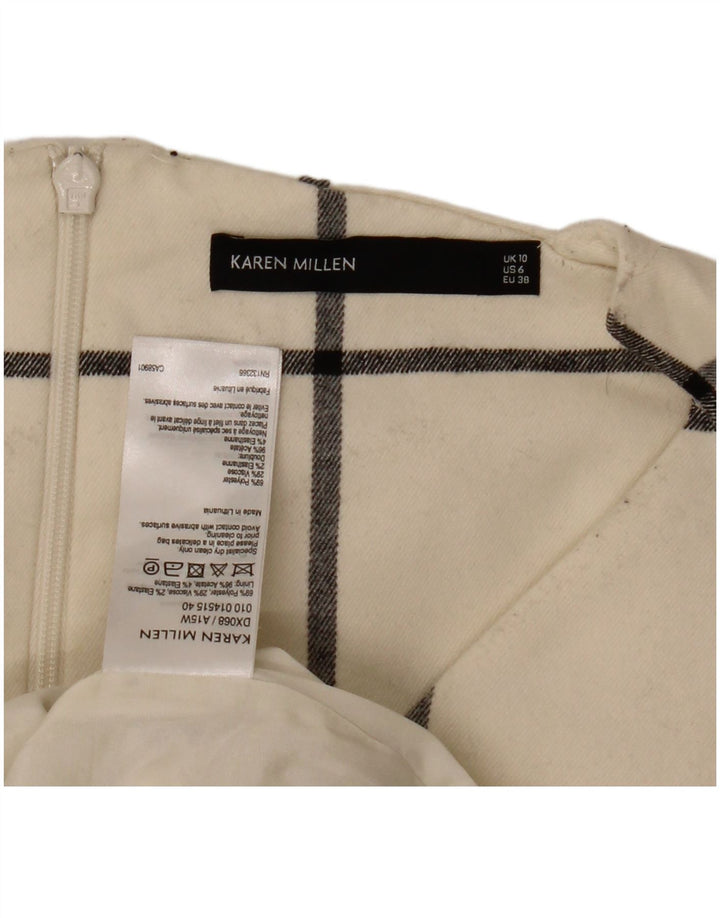 Karen Millen Womens Sheath Dress UK 10 Small Off White Ternet polyester
