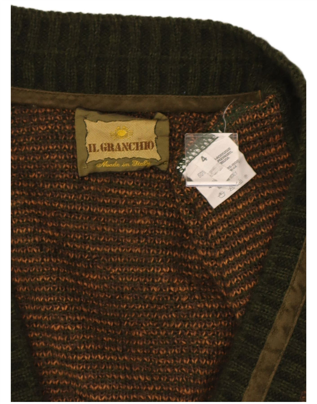 Il Granchio Herre Cardigan Sweater Stor Grøn Geometrisk Akryl