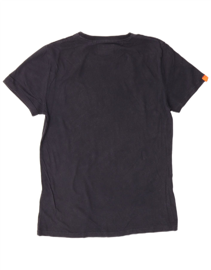 SUPERDRY Herre T-Shirt Top Stor Sort Bomuld Klassisk