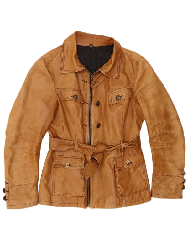 Vintage læderjakke til kvinder IT 50 XL Beige læder