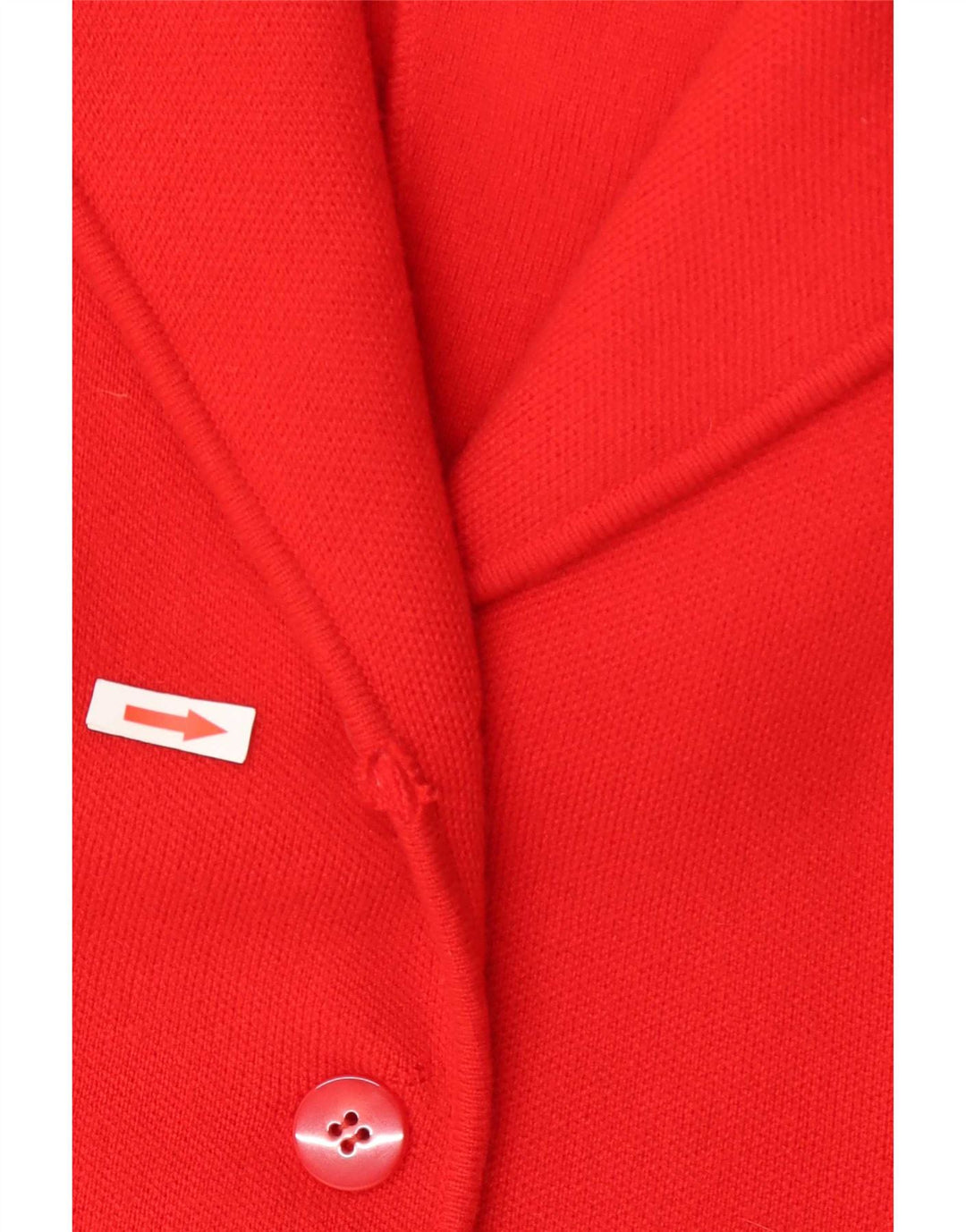 Vintage damestrikket 2-knaps blazerjakke UK 14 Medium Red Cashmere