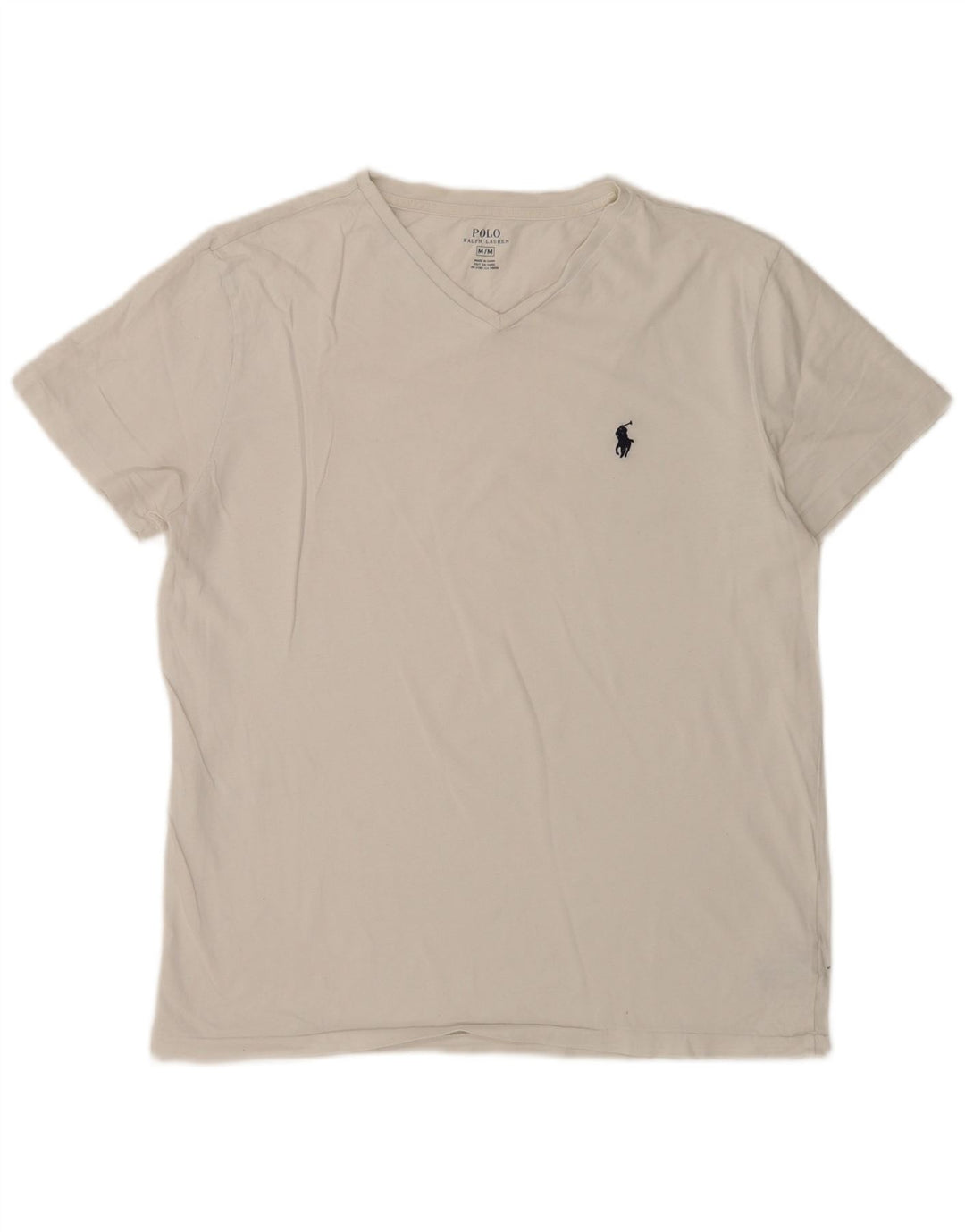 Polo Ralph Lauren Herre T-shirt Top Medium Hvid Bomuld