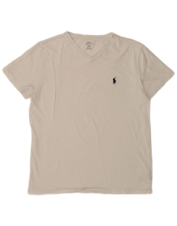 Polo Ralph Lauren Herre T-shirt Top Medium Hvid Bomuld