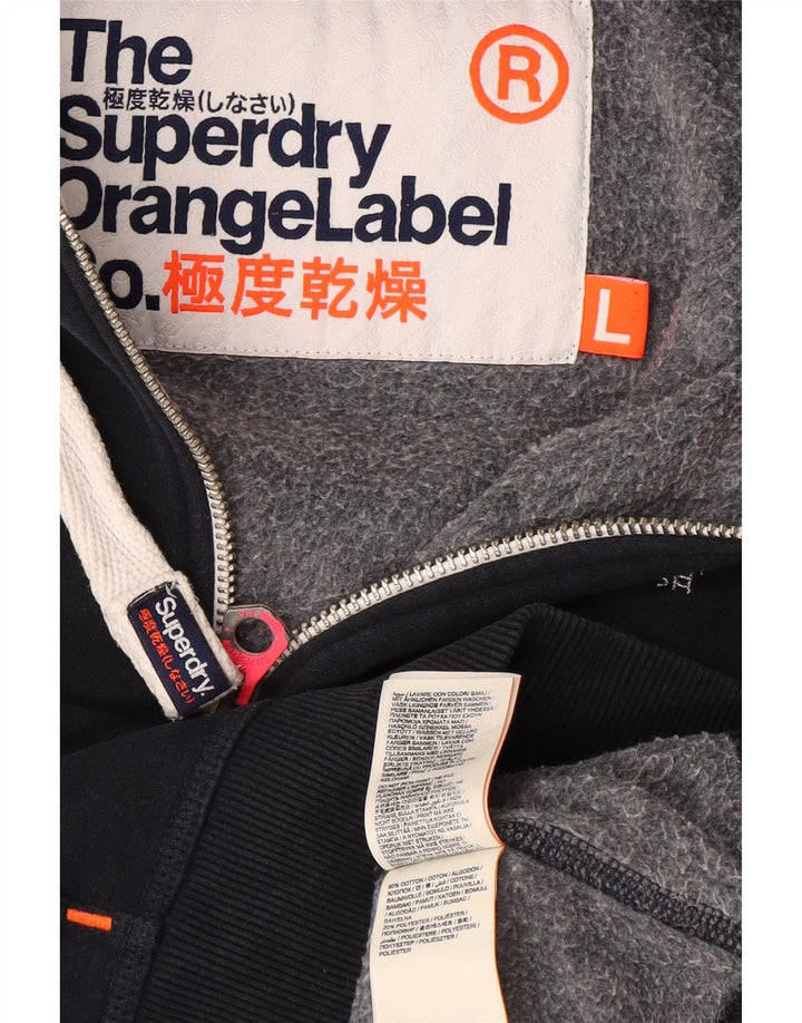 Superdry hættetrøje med lynlås til kvinder Stor marineblå bomuld