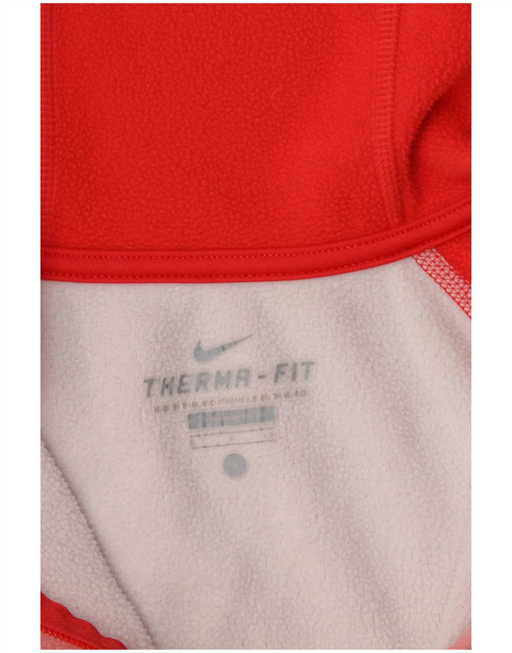 NIKE Therma-Fit hættetrøje med lynlås til kvinder UK 10 Small Pink Colourblock