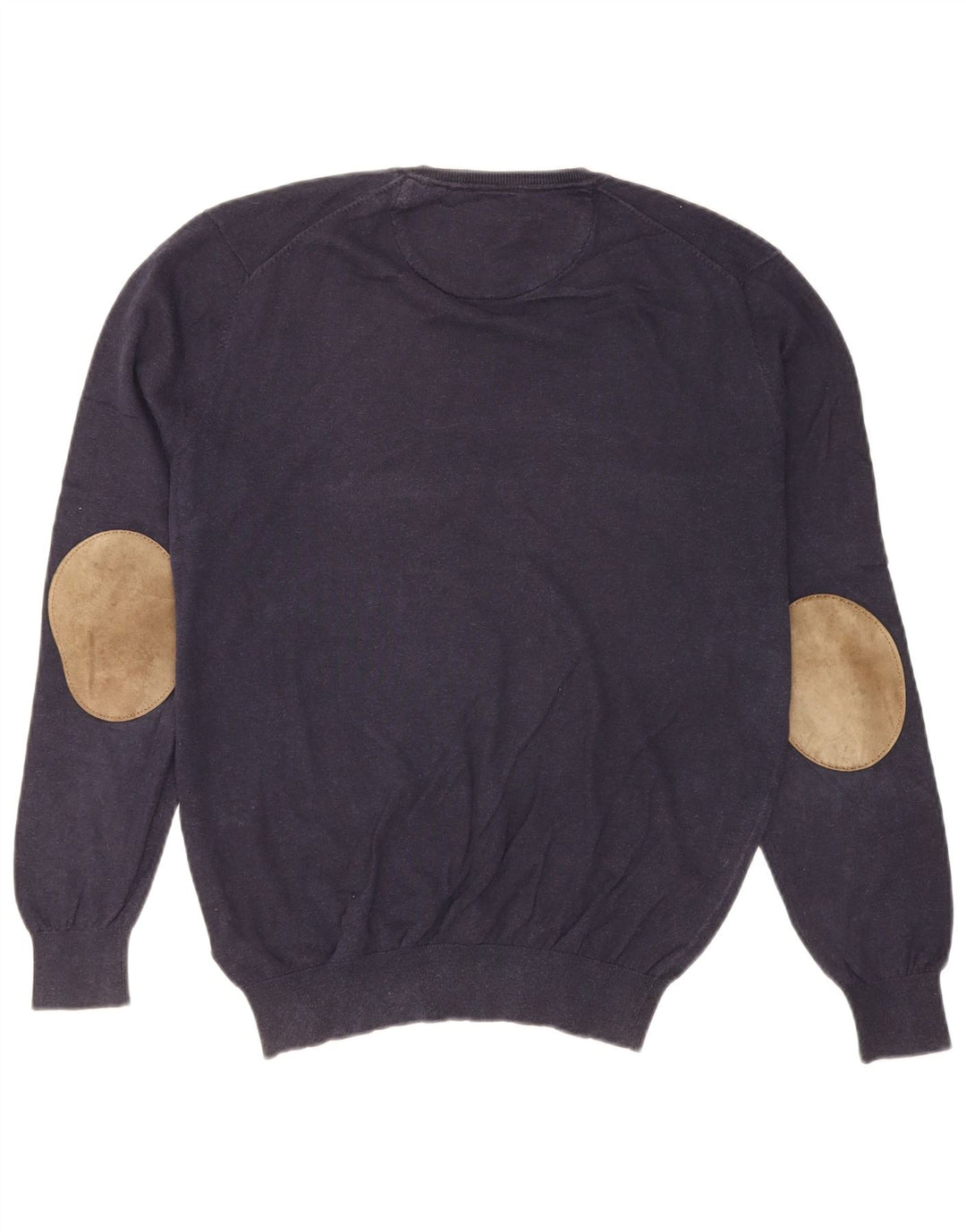 Massimo Dutti Herre V-hals sweater Stor marineblå bomuld