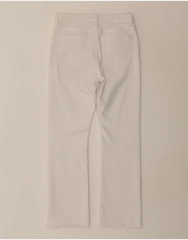 Zara Womens Crop Straight Jeans EU 36 XS W26 L25 White