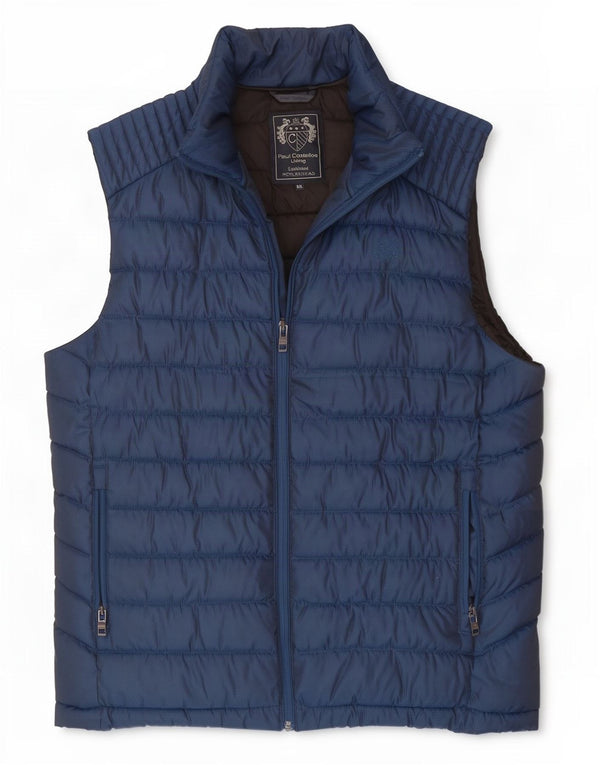 Paul Costelloe Herre Polstret Gilet UK 44 2XL Navy Blue Polyester