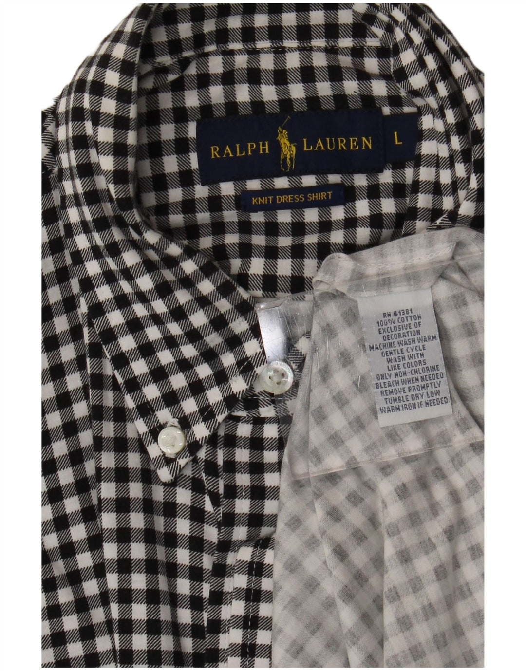 Ralph Lauren Herre flannelskjorte Stor sort Gingham Bomuld