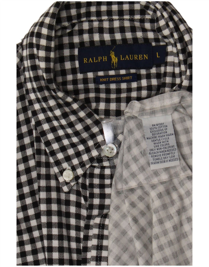 Ralph Lauren Herre flannelskjorte Stor sort Gingham Bomuld