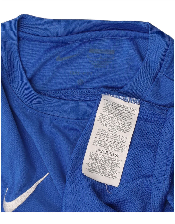 Nike Herre Dri Fit T-Shirt Top Stor Blå Polyester