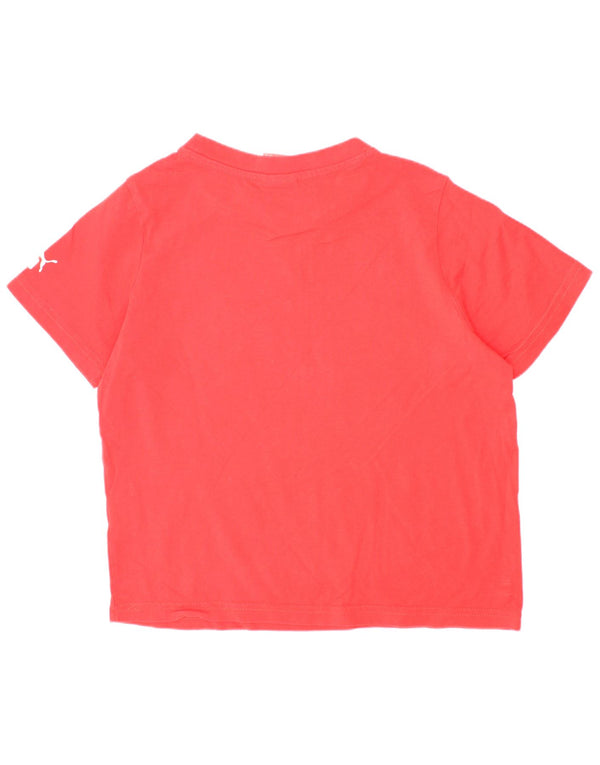 Puma piger grafisk t-shirt top 7-8 år rød bomuld