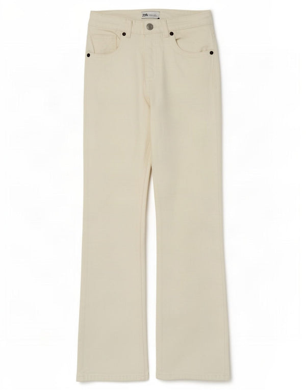 Zara Dame Bootcut Jeans EU 36 XS W26 L32 Hvid
