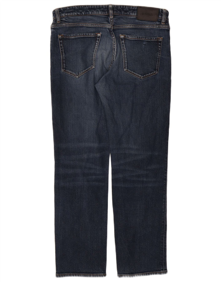 Hugo Boss Straight Jeans til mænd W33 L30 Blå Bomuld