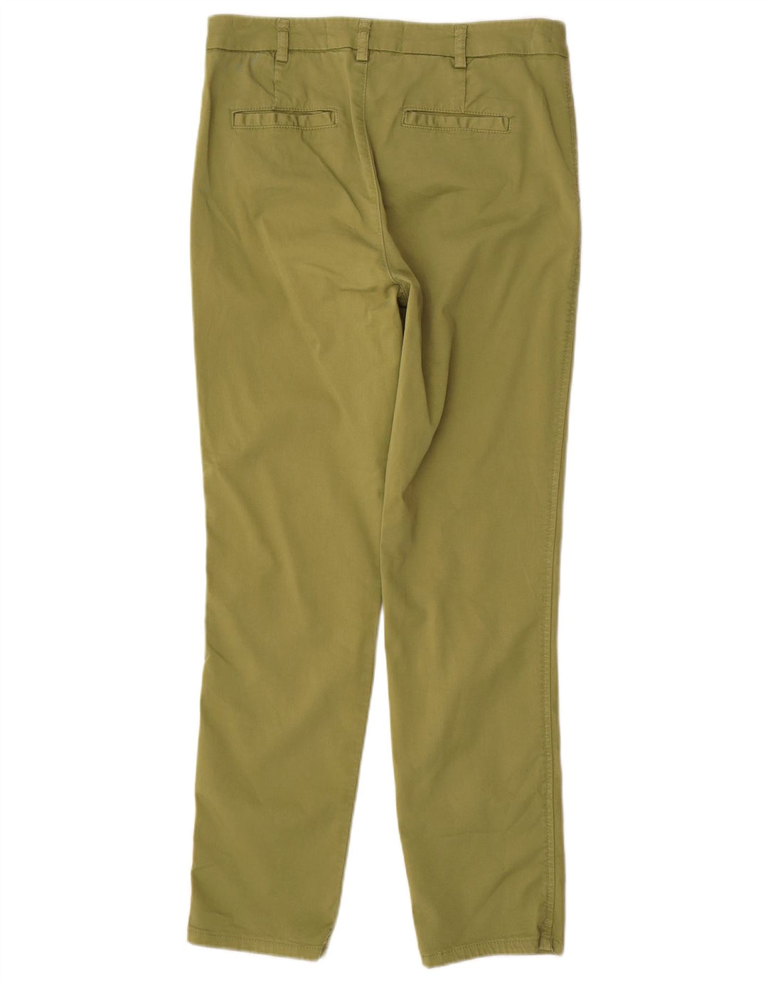 BENETTON Kvinder Højtaljede Slim Chino Bukser UK 10 Small W30 L29 Khaki
