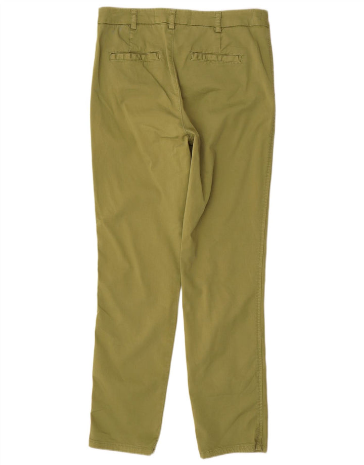 BENETTON Kvinder Højtaljede Slim Chino Bukser UK 10 Small W30 L29 Khaki
