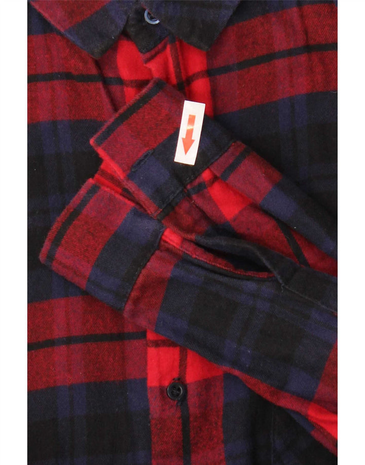 Zara Dame Flanell Shirt UK 14 Medium Rød Ternet