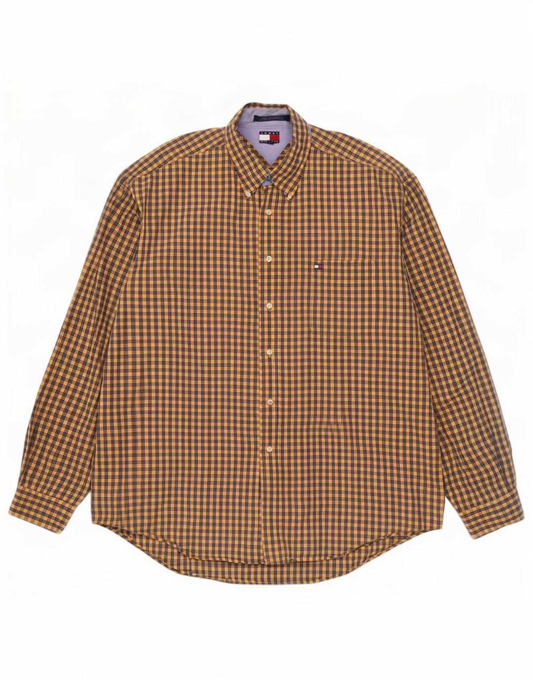 Tommy Hilfiger Herreskjorte XL Gul Gingham Bomuld