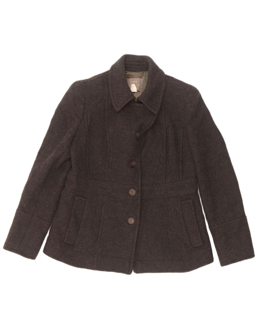 J. Crew Womens By Nello Gori 4 Button Pea Coat US 6 Medium Grey Uld