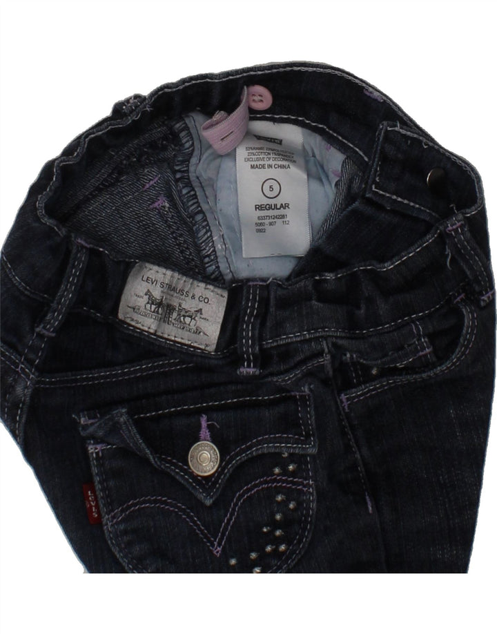 LEVI'S Girls Regular Denim Shorts 4-5 Years W20  Navy Blue Ramie Vintage Levi's and Second-Hand Levi's from Messina Hembry 