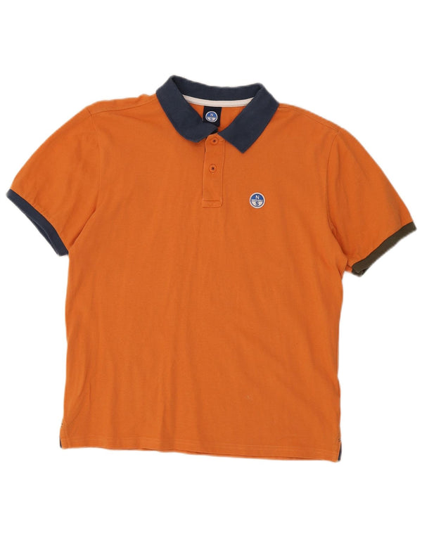 North Sails Herre poloshirt Medium Orange Colourblock Bomuld