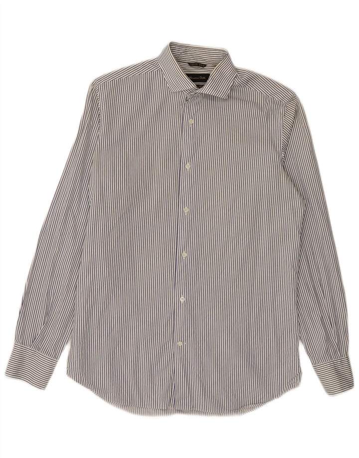 MASSIMO DUTTI Mens Slim Fit Shirt Size 15 1/2 39 Medium Blue Striped